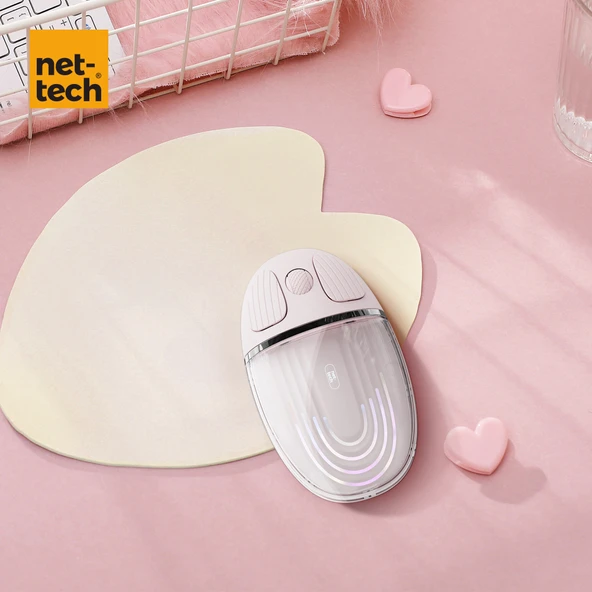 Nettech NT-MS01 Kablosuz Mouse (Pembe) - Resim 3