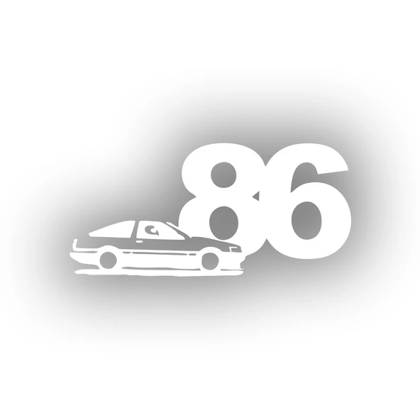 86 JDM Araba Sticker 17x17 Cm Beyaz ürün görseli 1
