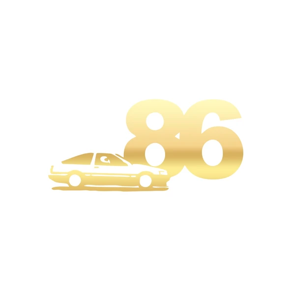 86 JDM Araba Sticker 17x17 Cm Gold ürün görseli 1