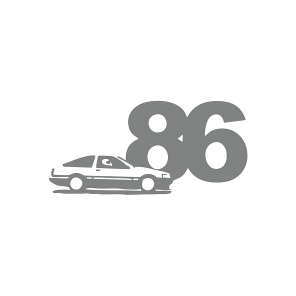 86 JDM Araba Sticker 17x17 Cm Gri ürün görseli 1