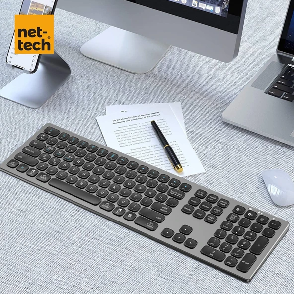 Nettech NT-KM01 Çoklu Cihaz Kablosuz Bluetooth Klavye - Resim 3