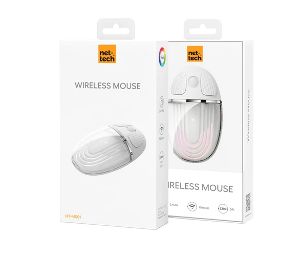 Nettech NT-MS01 Kablosuz Mouse (Beyaz) - Resim 5