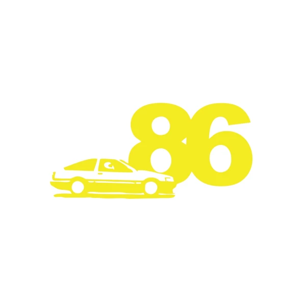 86 JDM Araba Sticker 17x17 Cm Sarı ürün görseli 1