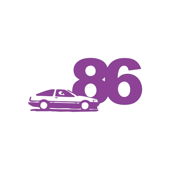 86 JDM Araba Sticker 17x17 Cm Mor ürün görseli 1
