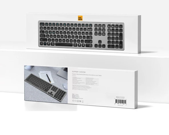 Nettech NT-KM01 Çoklu Cihaz Kablosuz Bluetooth Klavye - Resim 5