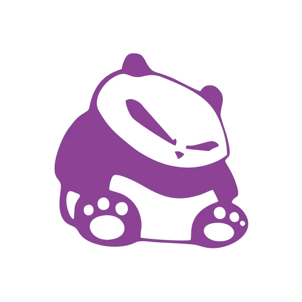 Kızgın Panda Araba Sticker 17x17 Cm Mor ürün görseli 1