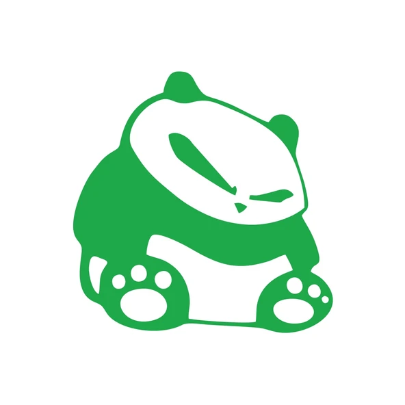 Kızgın Panda Araba Sticker 17x17 Cm Yeşil ürün görseli 1
