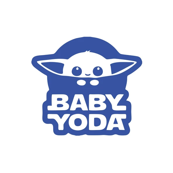 Baby Yoda Araba Stickeri 17x17 Cm Mavi ürün görseli 1