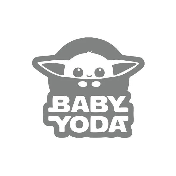 Baby Yoda Araba Stickeri 17x17 Cm Gri ürün görseli 1