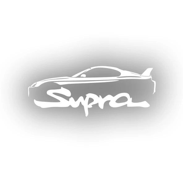 Supra Araba Sticker 17x17 Cm Beyaz ürün görseli 1