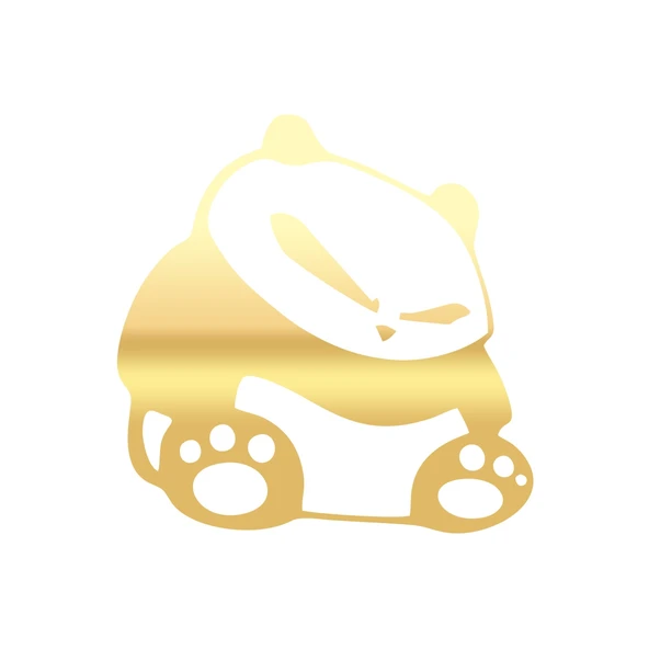 Kızgın Panda Araba Sticker 17x17 Cm Gold ürün görseli 1