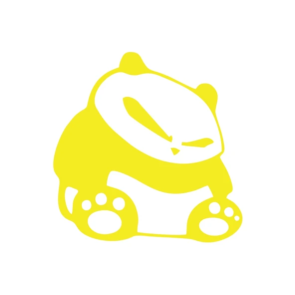 Kızgın Panda Araba Sticker 17x17 Cm Sarı ürün görseli 1