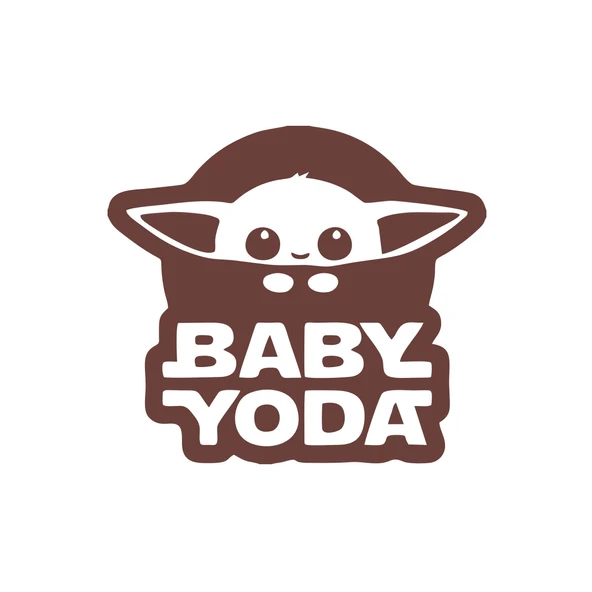 Baby Yoda Araba Stickeri 17x17 Cm Kahverengi ürün görseli 1