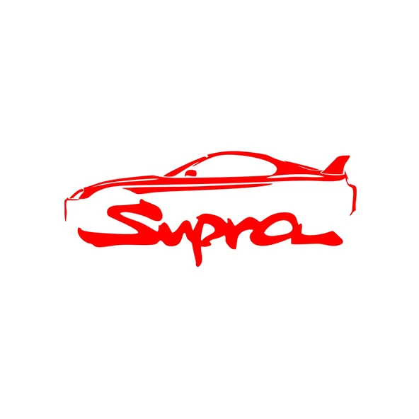 Supra Araba Sticker 17x17 Cm Kırmızı ürün görseli 1