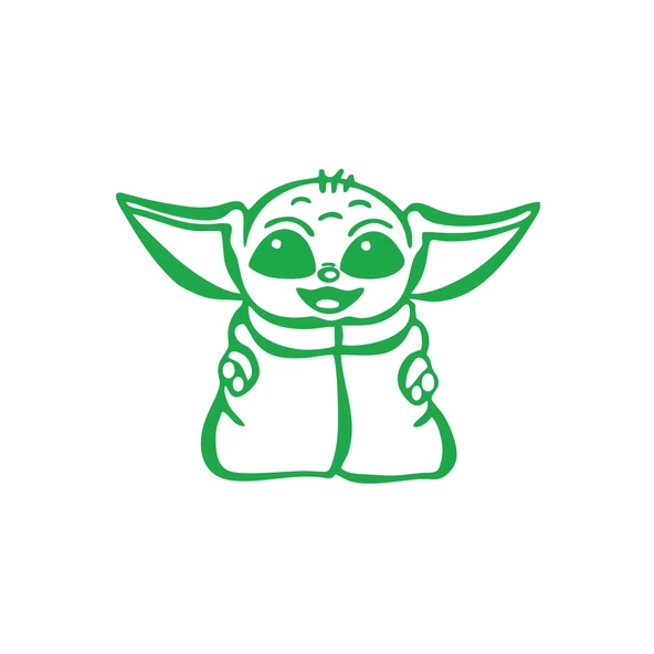 Baby Yoda Araba Stickeri 17x17 Cm Yeşil ürün görseli 1