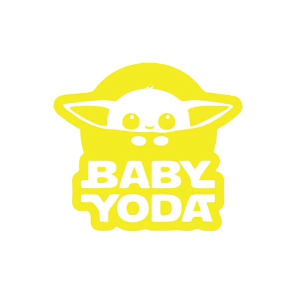 Baby Yoda Araba Stickeri 17x17 Cm Sarı ürün görseli 1