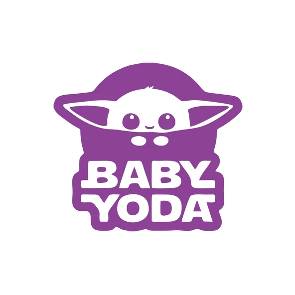 Baby Yoda Araba Stickeri 17x17 Cm Mor ürün görseli 1