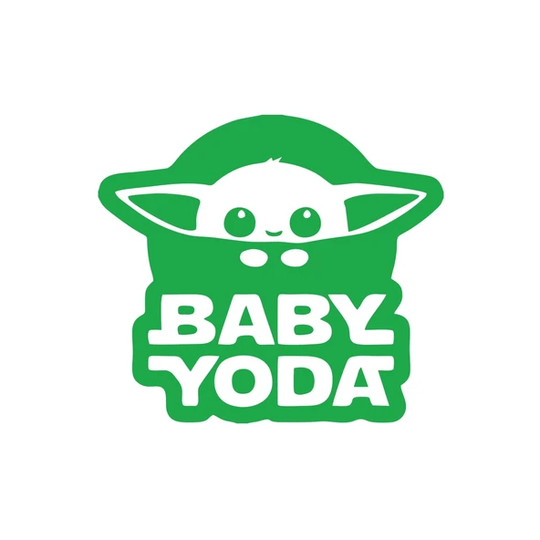 Baby Yoda Araba Stickeri 17x17 Cm Yeşil ürün görseli 1