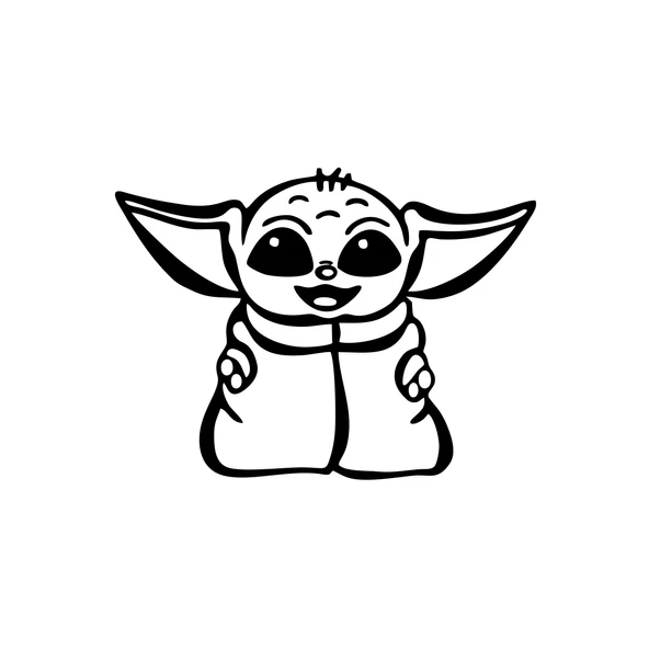 Baby Yoda Araba Stickeri 17x17 Cm Siyah ürün görseli 1