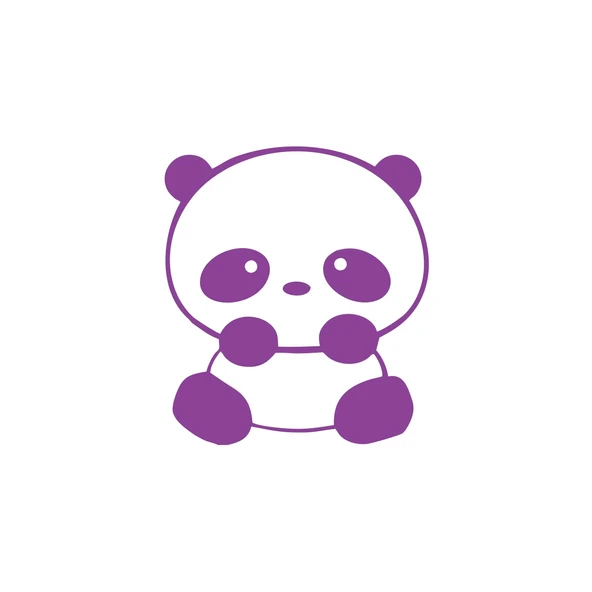 Sevimli Panda Araba Sticker 17x17 Cm Mor ürün görseli 1