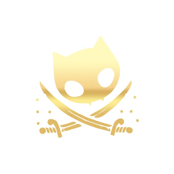 Kedi Korsan Simgesi Araba Sticker 17x17 Cm Gold ürün görseli 1