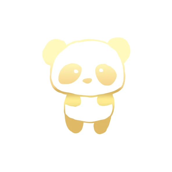 Sevimli Panda Araba Sticker 17x17 Cm Gold ürün görseli 1