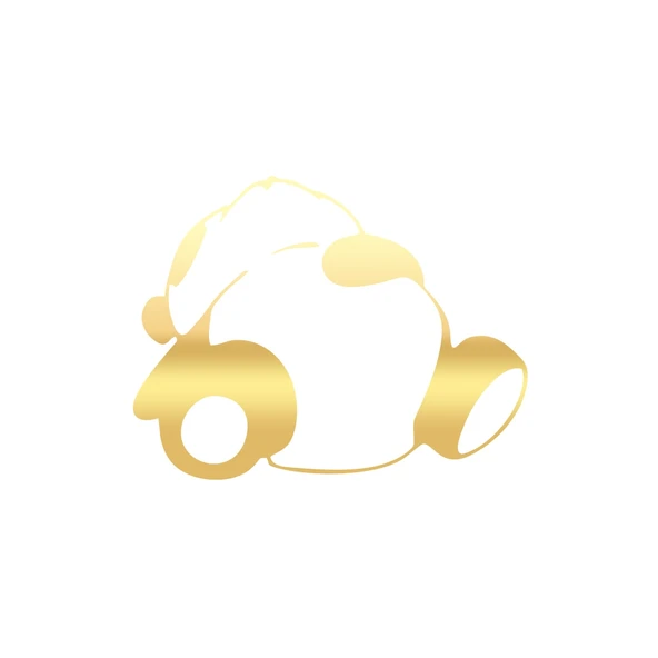 Doymuş Panda Araba Sticker 17x17 Cm Gold ürün görseli 1