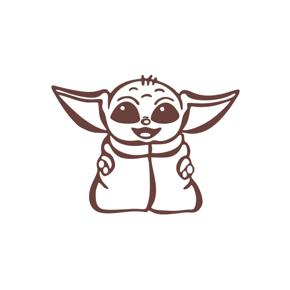 Baby Yoda Araba Stickeri 17x17 Cm Kahverengi ürün görseli 1