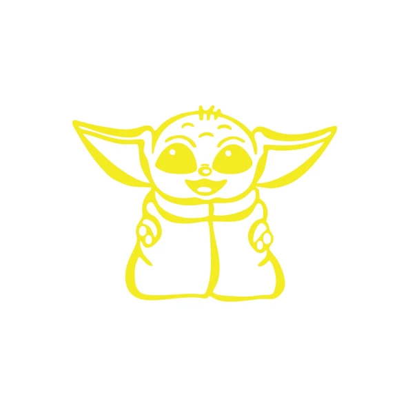 Baby Yoda Araba Stickeri 17x17 Cm Sarı ürün görseli 1