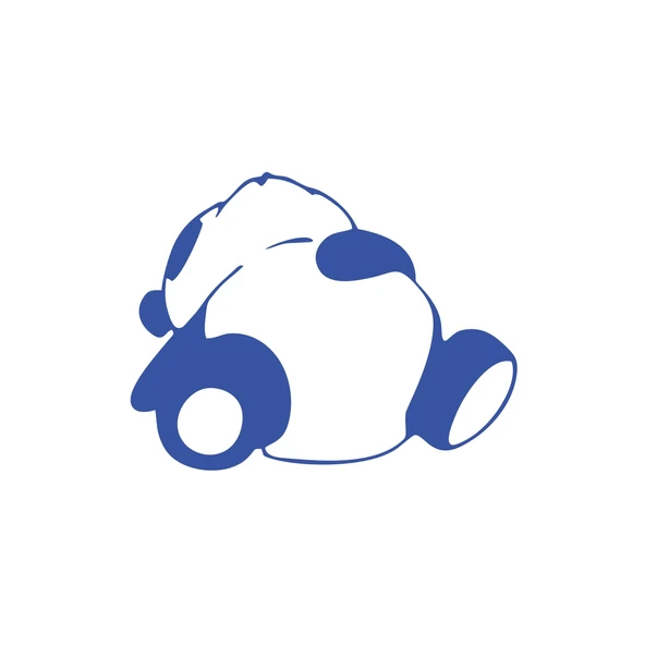Doymuş Panda Araba Sticker 17x17 Cm Mavi ürün görseli 1