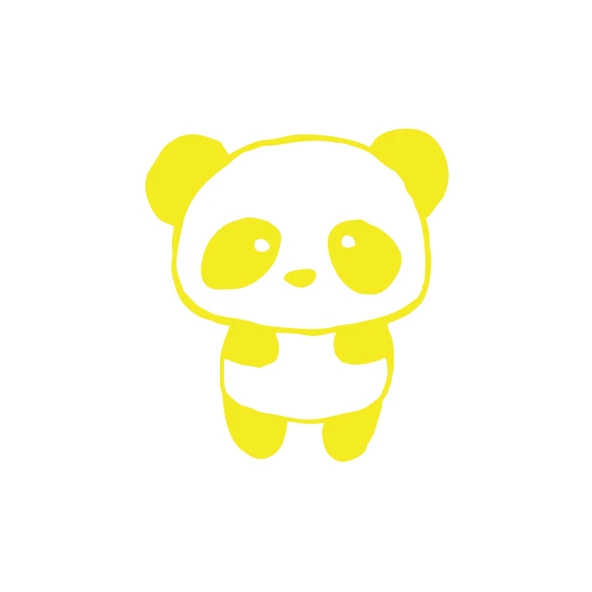 Sevimli Panda Araba Sticker 17x17 Cm Sarı ürün görseli 1