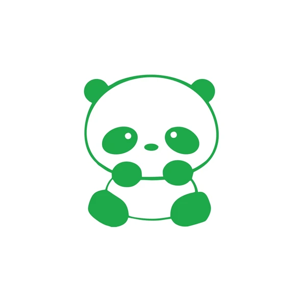 Sevimli Panda Araba Sticker 17x17 Cm Yeşil ürün görseli 1