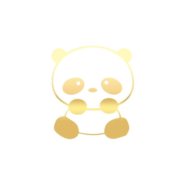 Sevimli Panda Araba Sticker 17x17 Cm Gold ürün görseli 1