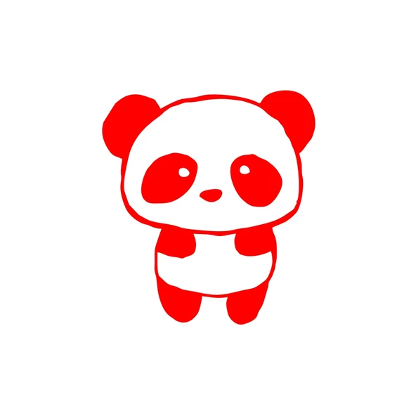 Sevimli Panda Araba Sticker 17x17 Cm Kırmızı ürün görseli 1
