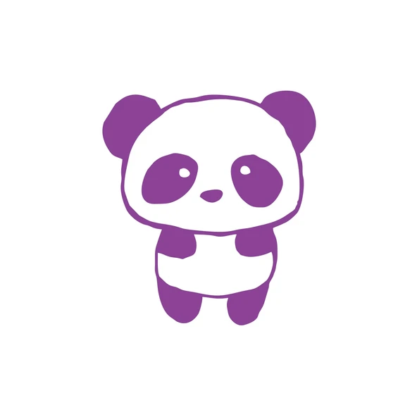 Sevimli Panda Araba Sticker 17x17 Cm Mor ürün görseli 1