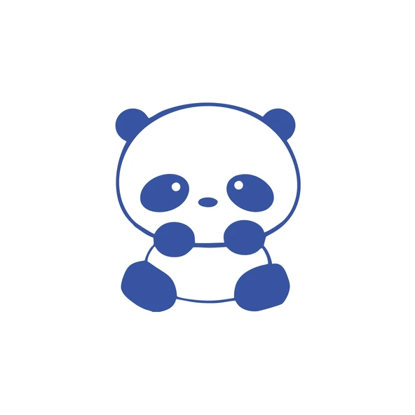 Sevimli Panda Araba Sticker 17x17 Cm Mavi ürün görseli 1