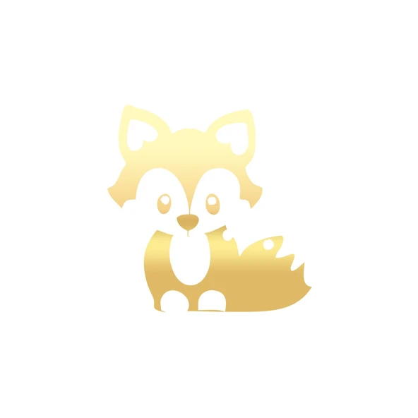 Sevimli Tilki Araba Sticker 17x17 Cm Gold ürün görseli 1