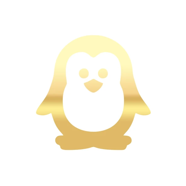 Sevimli Penguen Araba Sticker 17x17 Cm Gold ürün görseli 1