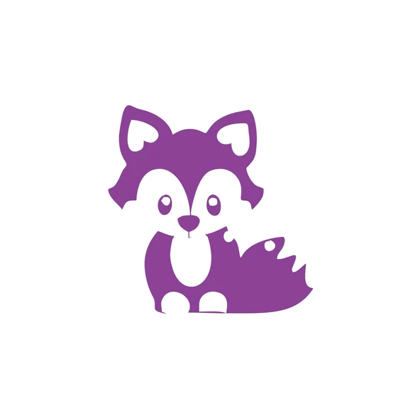 Sevimli Tilki Araba Sticker 17x17 Cm Mor ürün görseli 1