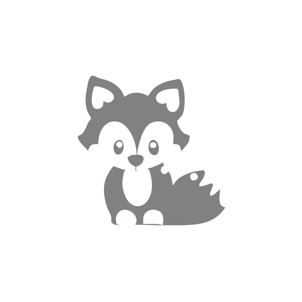 Sevimli Tilki Araba Sticker 17x17 Cm Gri ürün görseli 1