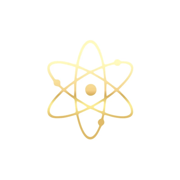 Atom Araba Sticker 17x17 Cm Gold ürün görseli 1