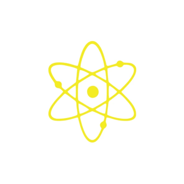 Atom Araba Sticker 17x17 Cm Sarı ürün görseli 1