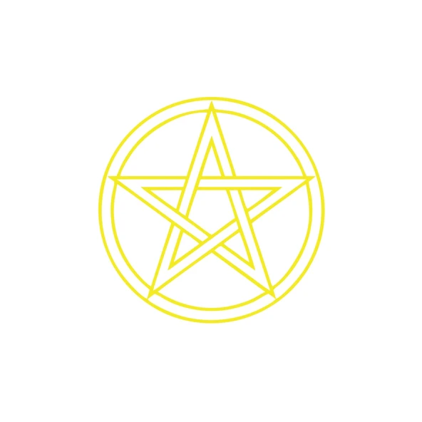 Pentagram Araba Sticker 17x17 Cm Sarı ürün görseli 1