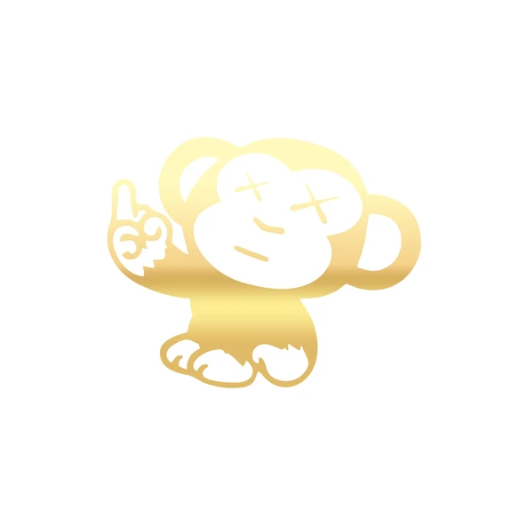 Maymun Araba Sticker 17x17 Cm Gold ürün görseli 1