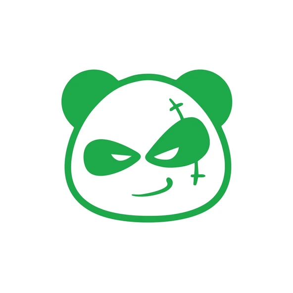 Serseri Panda Araba Sticker 17x17 Cm Yeşil ürün görseli 1