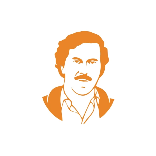 Pablo Escobar Silüet Araba Sticker 17x17 Cm Turuncu ürün görseli 1