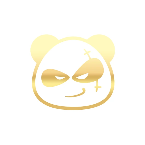 Serseri Panda Araba Sticker 17x17 Cm Gold ürün görseli 1