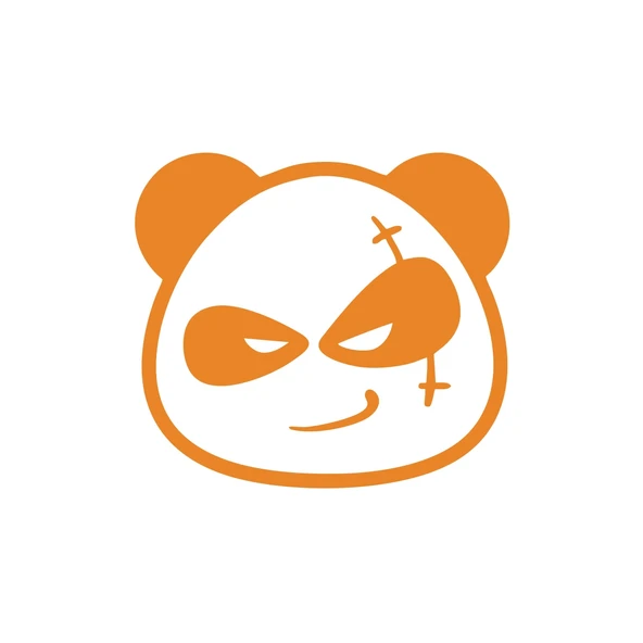 Serseri Panda Araba Sticker 17x17 Cm Turuncu ürün görseli 1