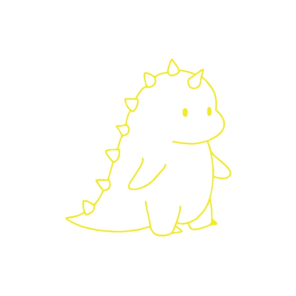 Sevimli Dino Araba Sticker 17x17 Cm Sarı ürün görseli 1