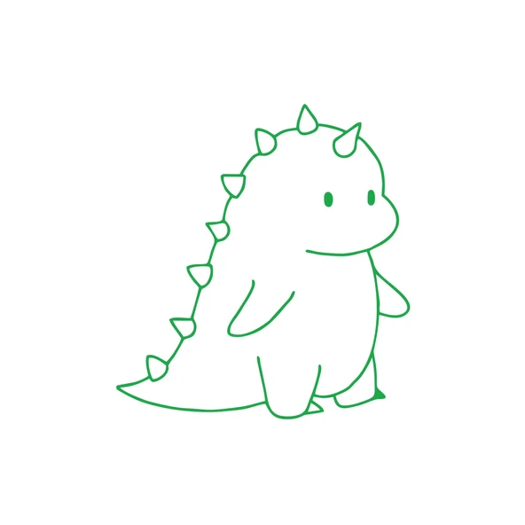 Sevimli Dino Araba Sticker 17x17 Cm Yeşil ürün görseli 1